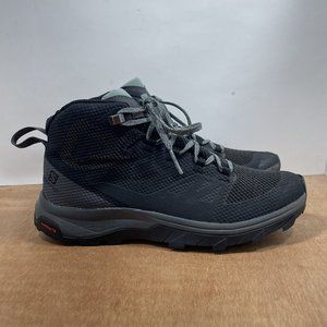 Saloman Outline Women Size 8.5 Mid GTX 404844 Black Waterproof Trail Hiking Boot